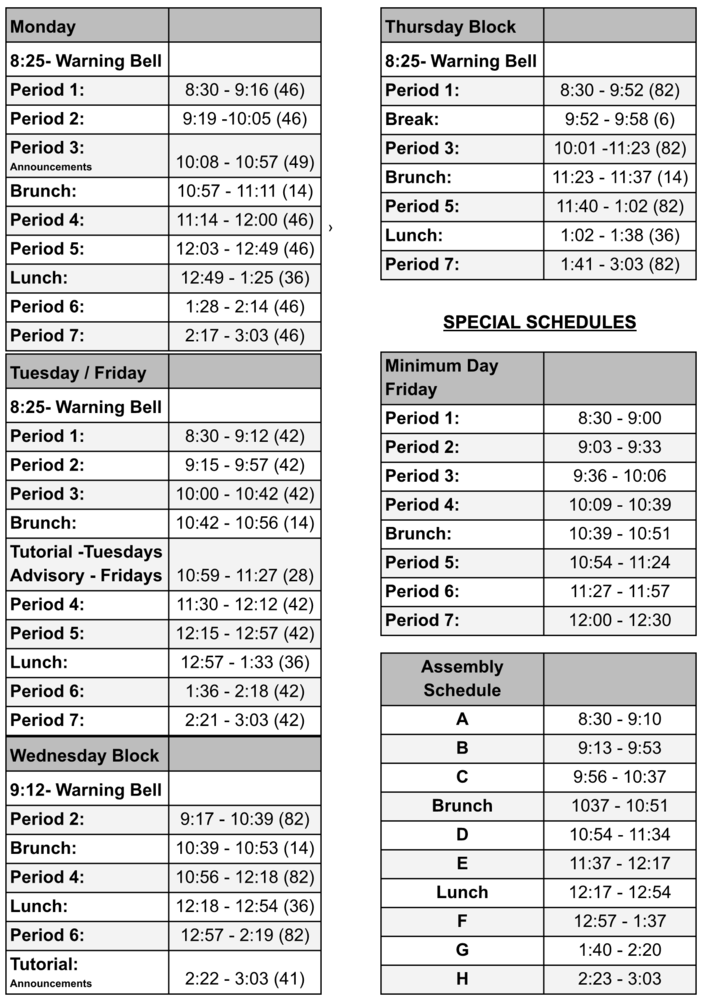 SEPT. SCHEDULE 